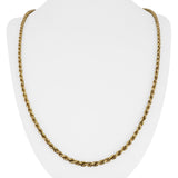 18k Yellow Gold 9g Hollow Vintage 3.5mm Rope Chain Necklace Italy 25"
