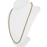 18k Yellow Gold 9g Hollow Vintage 3.5mm Rope Chain Necklace Italy 25"
