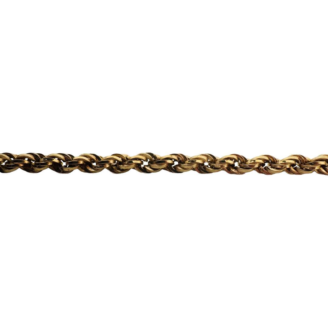 18k Yellow Gold 9g Hollow Vintage 3.5mm Rope Chain Necklace Italy 25"