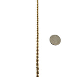 18k Yellow Gold 9g Hollow Vintage 3.5mm Rope Chain Necklace Italy 25"