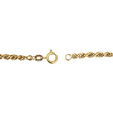 18k Yellow Gold 9g Hollow Vintage 3.5mm Rope Chain Necklace Italy 25"
