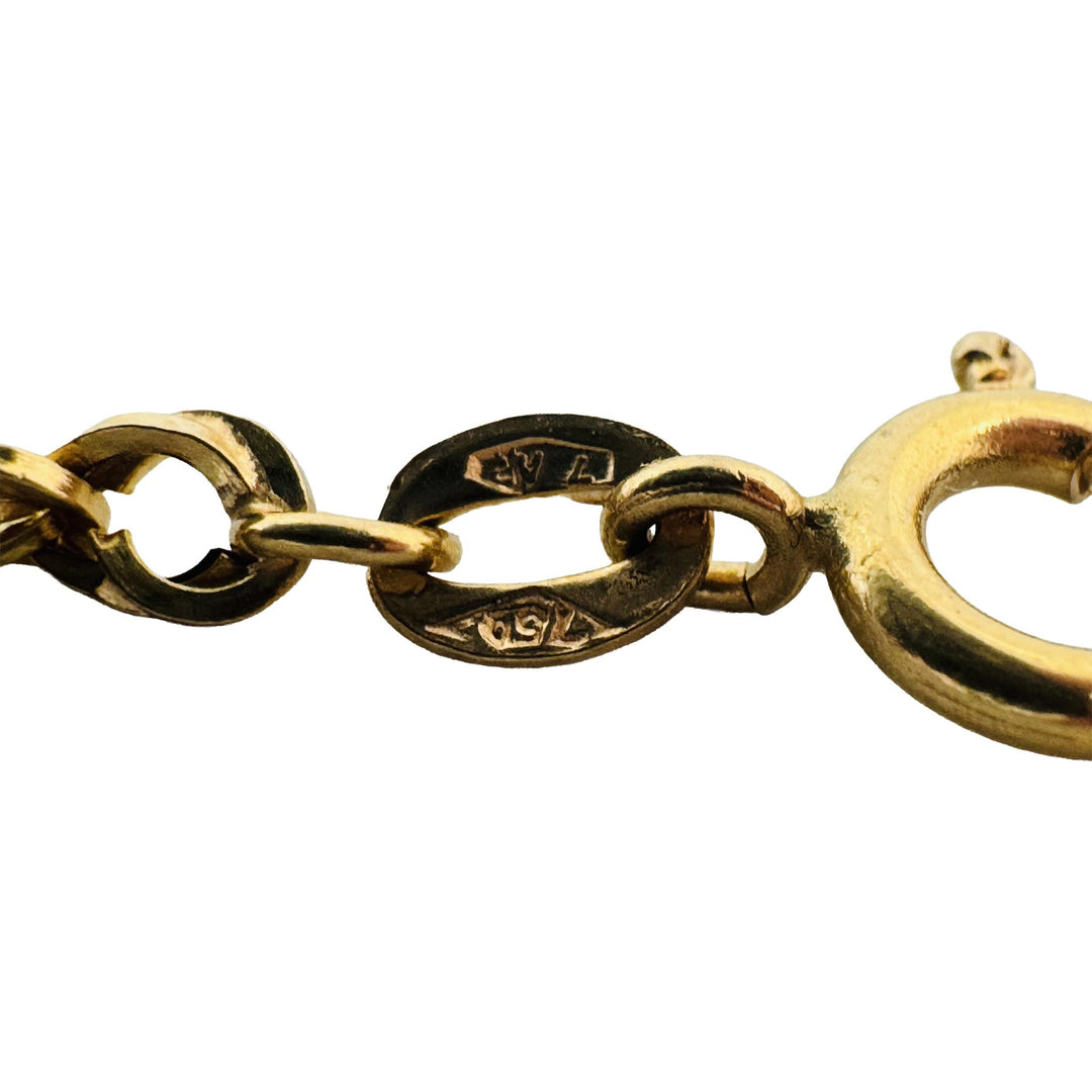 18k Yellow Gold 9g Hollow Vintage 3.5mm Rope Chain Necklace Italy 25"