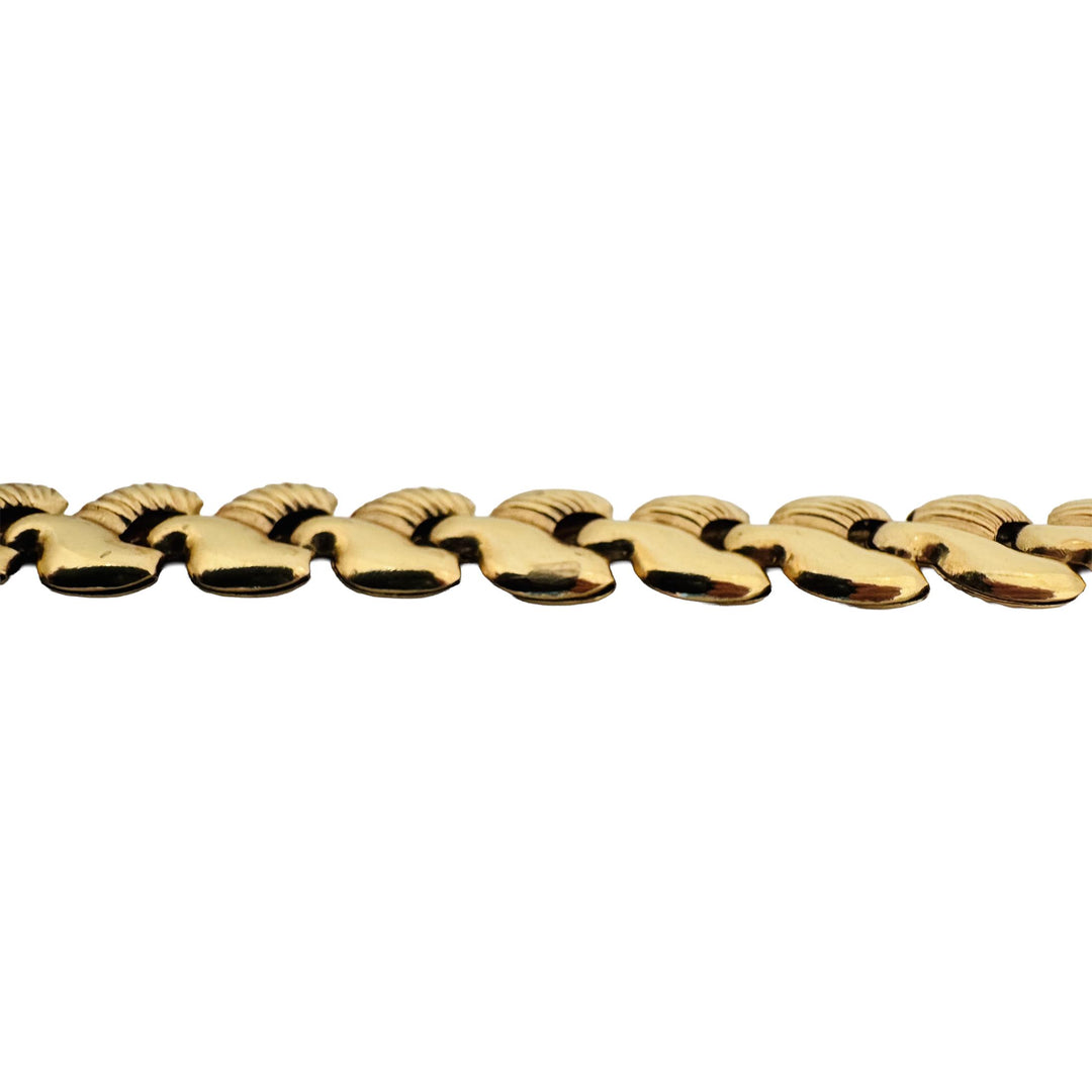18k Yellow Gold 21.3g Vintage Ladies 9mm Fancy Link Necklace Italy 18"