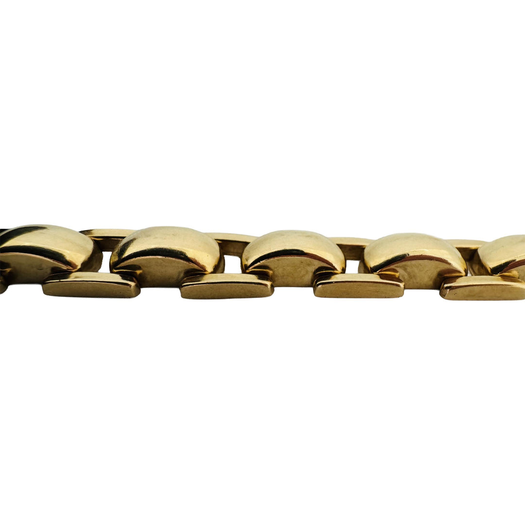 14k Yellow Gold 22g Vintage Polished 10mm Fancy Link Bracelet Italy 7"
