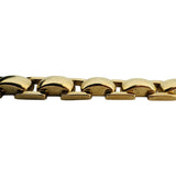 14k Yellow Gold 22g Vintage Polished 10mm Fancy Link Bracelet Italy 7"