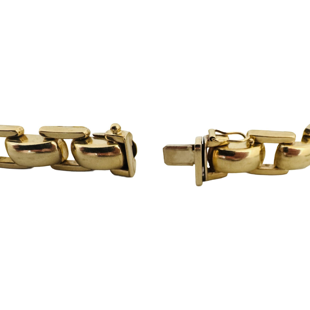 14k Yellow Gold 22g Vintage Polished 10mm Fancy Link Bracelet Italy 7"