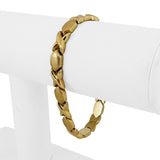 14k Yellow Gold 11.5g Ladies 7mm XO Hugs and Kisses Link Bracelet 7.5"