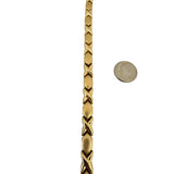 14k Yellow Gold 11.5g Ladies 7mm XO Hugs and Kisses Link Bracelet 7.5"