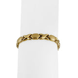 14k Yellow Gold 11.5g Ladies 7mm XO Hugs and Kisses Link Bracelet 7.5"