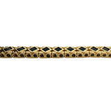 14k Yellow Gold and Onyx 22g Solid Diamond Cut Fancy Link Bracelet 7.5"