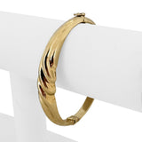14k Yellow Gold 10.3g Graduated Polished Bangle Bracelet Israel 7"