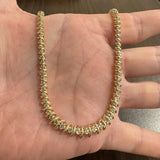 14k Yellow Gold and 3.5cttw Diamond Graduated S Link Vintage Tennis Necklace 17"