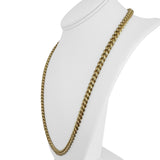 14k Yellow Gold 37g Semi Solid Polished 7.5mm Cuban Link Chain Necklace 24"
