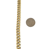 14k Yellow Gold 37g Semi Solid Polished 7.5mm Cuban Link Chain Necklace 24"