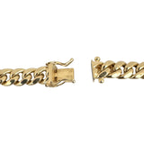 14k Yellow Gold 37g Semi Solid Polished 7.5mm Cuban Link Chain Necklace 24"