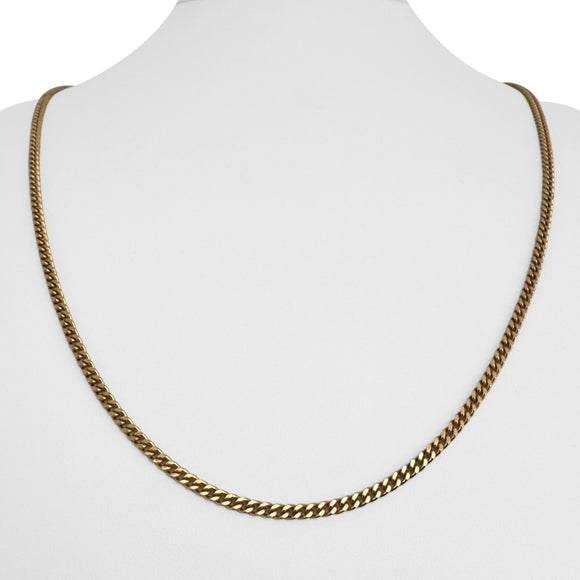 19k Portuguese Yellow Gold 17.1g Solid 2.8mm Cuban Link Chain Necklace 23.5