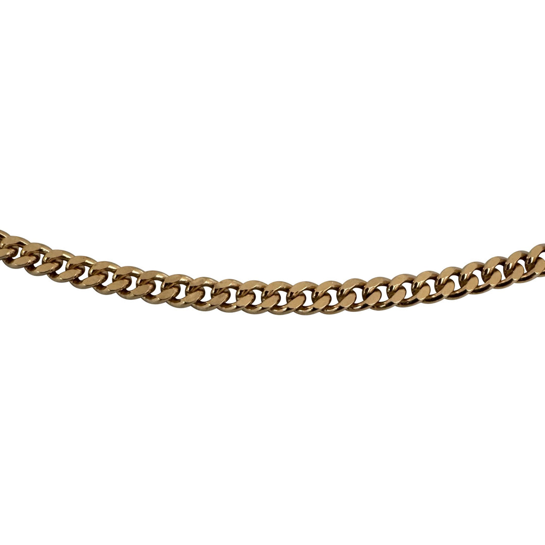 19k Portuguese Yellow Gold 17g Solid 2.8mm Cuban Curb Link Chain Necklace 23.5"