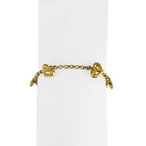 24k Pure Yellow Gold 7.6g Rolo Link Bracelet with Heart Charms 7"