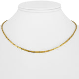 24k Pure Yellow Gold 5.5g Thin Diamond Cut 1.5mm Bar Link Chain Necklace 16"