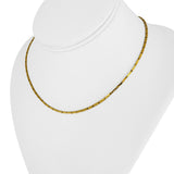 24k Pure Yellow Gold 5.5g Thin Diamond Cut 1.5mm Bar Link Chain Necklace 16"