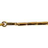 24k Pure Yellow Gold 5.5g Thin Diamond Cut 1.5mm Bar Link Chain Necklace 16"