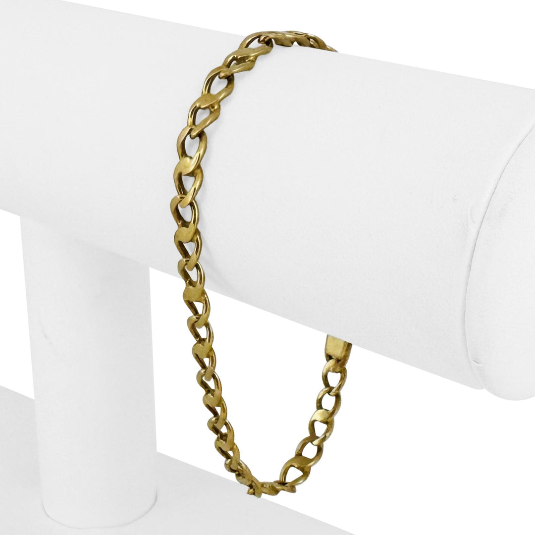 18k Yellow Gold 11.8g Solid Vintage 5mm Fancy Curb Link Bracelet Italy 7.75"