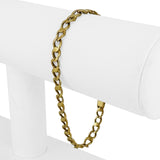 18k Yellow Gold 11.8g Solid Vintage 5mm Fancy Curb Link Bracelet Italy 7.75"