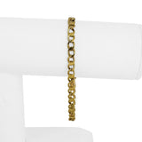 18k Yellow Gold 11.8g Solid Vintage 5mm Fancy Curb Link Bracelet Italy 7.75"