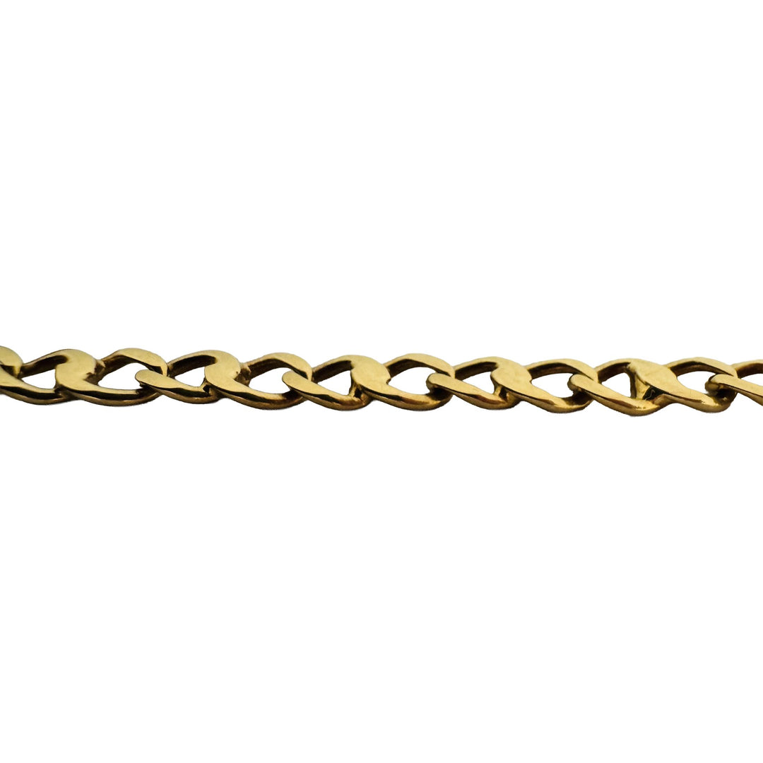 18k Yellow Gold 11.8g Solid Vintage 5mm Fancy Curb Link Bracelet Italy 7.75"