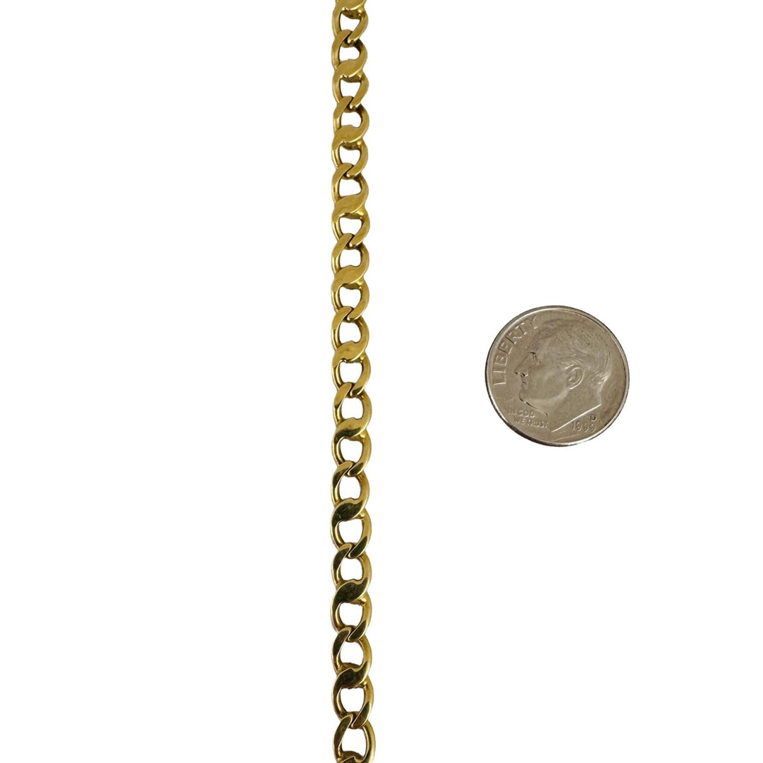 18k Yellow Gold 11.8g Solid Vintage 5mm Fancy Curb Link Bracelet Italy 7.75"