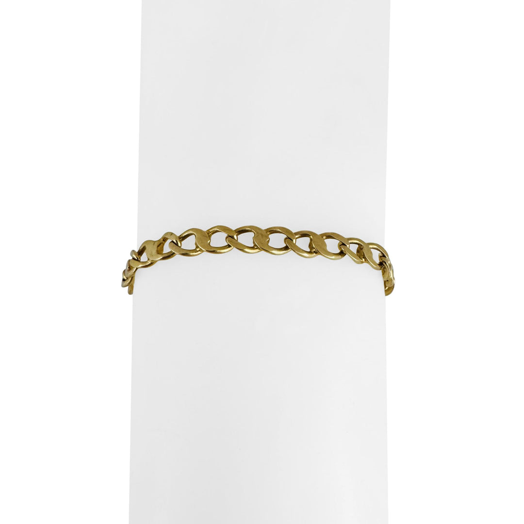 18k Yellow Gold 11.8g Solid Vintage 5mm Fancy Curb Link Bracelet Italy 7.75"
