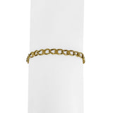 18k Yellow Gold 11.8g Solid Vintage 5mm Fancy Curb Link Bracelet Italy 7.75"