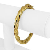 18k Yellow Gold 11g Vintage Milor 7.5mm Spiral Twisted Bangle Bracelet Italy 7"