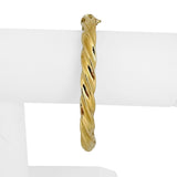 18k Yellow Gold 11g Vintage Milor 7.5mm Spiral Twisted Bangle Bracelet Italy 7"