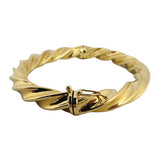 18k Yellow Gold 11g Vintage Milor 7.5mm Spiral Twisted Bangle Bracelet Italy 7"