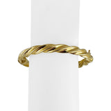 18k Yellow Gold 11g Vintage Milor 7.5mm Spiral Twisted Bangle Bracelet Italy 7"