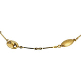 18k Yellow Gold 24.7g Long Bar Link Mariner Bead Station Necklace Italy 31"