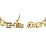 14k Yellow Gold 12.4g Heart Gemstone and Panther Link Bracelet Italy 6.5"