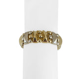 14k Yellow and White Gold 36.6g Thick Fancy Ball Link Bracelet Italy 7.5"