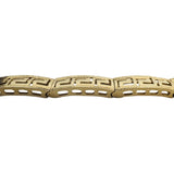 14k Yellow Gold 14.3g Solid Vintage 7mm Greek Key Panel Link Bracelet 7"