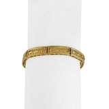 14k Yellow Gold 14.3g Solid Vintage 7mm Greek Key Panel Link Bracelet 7"