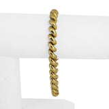 14k Yellow Gold 17g Polished Vintage 7.5mm San Marco Link Bracelet Italy 8"