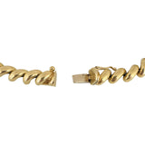 14k Yellow Gold 17g Polished Vintage 7.5mm San Marco Link Bracelet Italy 8"