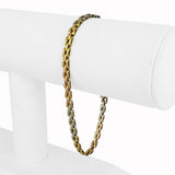18k Yellow White and Rose Gold 9.2g Thin Panther Link Bracelet 7"