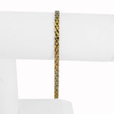 18k Yellow White and Rose Gold 9.2g Thin Panther Link Bracelet 7"