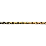 18k Yellow White and Rose Gold 9.2g Thin Panther Link Bracelet 7"