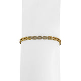 18k Yellow White and Rose Gold 9.2g Thin Panther Link Bracelet 7"