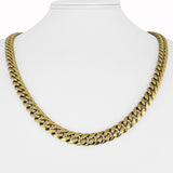 14k Yellow Gold 36.5g Semi Solid 7.5mm Cuban Curb Link Chain Necklace 22"