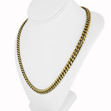 14k Yellow Gold 36.5g Semi Solid 7.5mm Cuban Curb Link Chain Necklace 22"