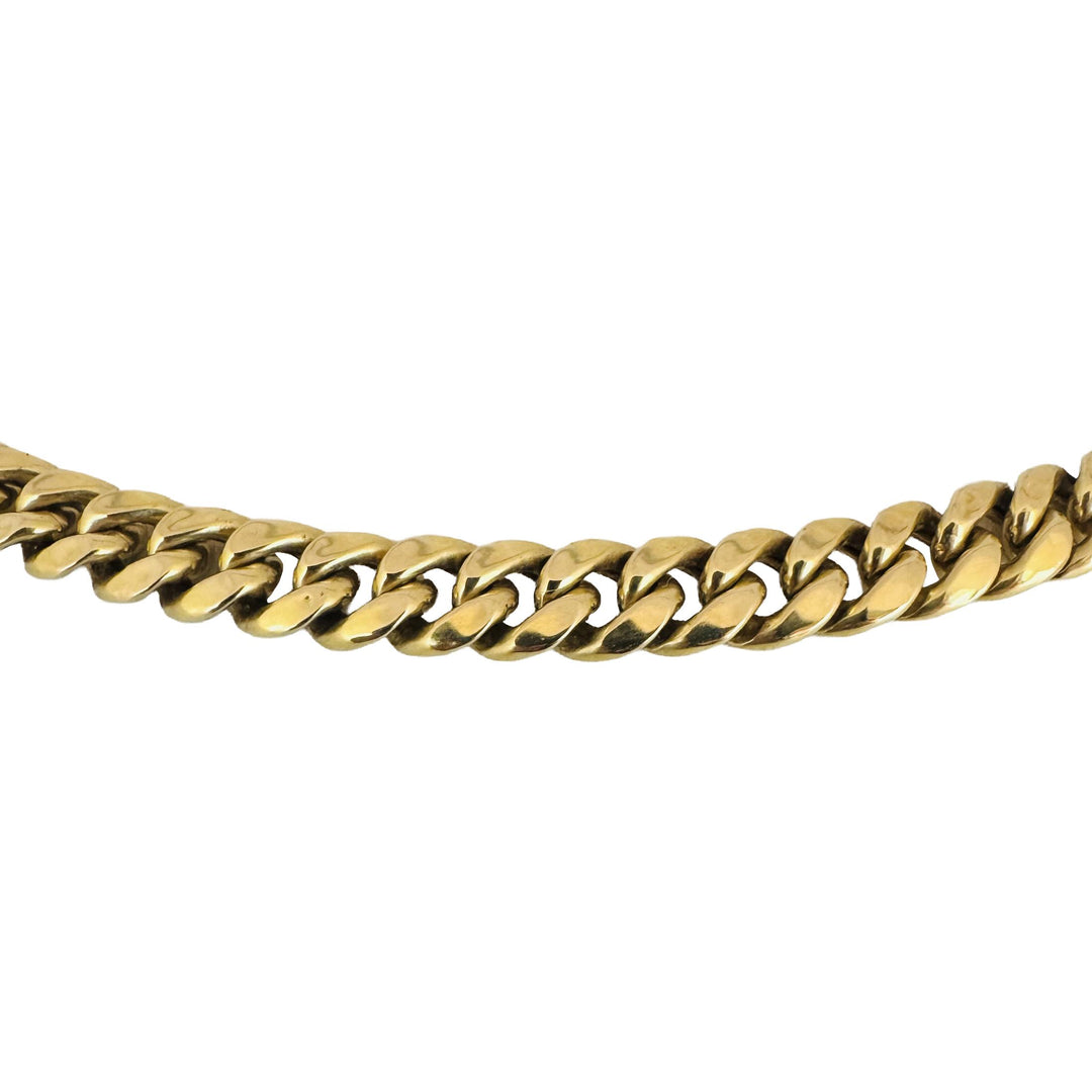 14k Yellow Gold 36.5g Semi Solid 7.5mm Cuban Curb Link Chain Necklace 22"